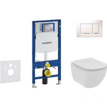 Duofix - Set de bâti-support, wc suspendu Rimless + abattant SoftClose Ideal Standard Tesi, plaque de déclenchement - Geberit
