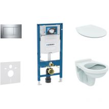 Duofix - Set d'installation pré-murale, cuvette Alpha avec abattant, plaque de déclenchement Sigma30, chrome - Geberit