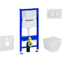 Geberit - Duofix - Set Vorwandelement, Arkas i-wc mit Softclose-Sitz und Delta01-Betätigungsplatte, Alpinweiß SANI11CA3157