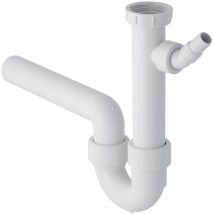 Geberit Siphon Rohrbogengeruchsverschluss für Spülbecken m. Winkelschlauchtülle Abgang horizontal D 50mm weiß-alpin