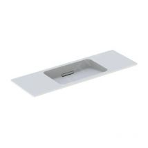 Keramag - Geberit one - Lavabo 1200x400x130 mm, sans trop-plein, sans trou pour robinetterie, sortie horizontale, KeraTect, blanc