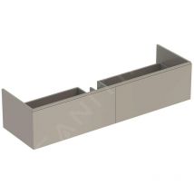 Keramag - Geberit Xeno 2 - Meuble sous lavabo Varicor 1400 mm avec luminaire led, 2 tiroirs, greige 500.346.00.1
