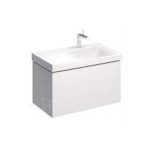 Keramag - Geberit Xeno 2 - Meuble sous lavabo 900 mm avec plage de dépose, tiroir avec luminaire led, blanc poli 500.516.01.1