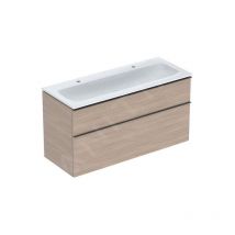 Geberit iCon - Meuble avec double lavabo, 118x48x63 cm, 2 tiroirs, chêne 502.338.JH.1