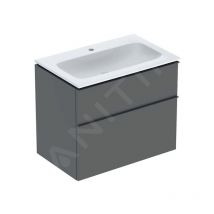 Keramag - Geberit iCon - Armoire avec lavabo, 75x48x63 cm, 2 tiroirs, KeraTect, lave 502.332.JK.1