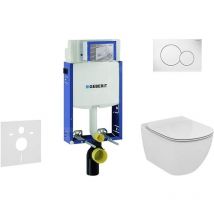 Kombifix - Bâti-support pour wc suspendu avec plaque de déclenchement Sigma 01, blanc alpin + Ideal Standard Tesi – - Geberit