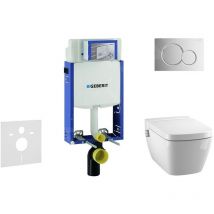 Kombifix - Bâti-support pour wc suspendu avec plaque de déclenchement Sigma 01, chrome brillant + Tece One – toilette - Geberit