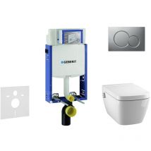 Kombifix - Bâti-support pour wc suspendu avec plaque de déclenchement Sigma 01, chrome mat + Tece One – toilette - Geberit