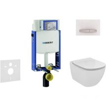 Kombifix - Bâti-support pour wc suspendu avec plaque de déclenchement Sigma 50, blanc alpin + Ideal Standard Tesi – - Geberit