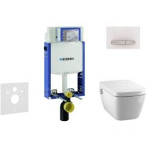 Kombifix - Bâti-support pour wc suspendu avec plaque de déclenchement Sigma 50, blanc alpin + Tece One – toilette - Geberit