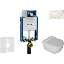 Kombifix - Set de bâti-support, cuvette Gaia et abattant softclose, plaque de déclenchement Sigma01, blanc alpin - Geberit