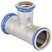 Geberit - Mapress Edelstahl T-Stück reduziert, Gas, d 22mm, d1 18mm, d2 22mm