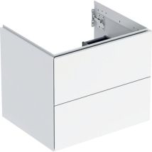 Keramag - Geberit one - Meuble sous lavabo 59x50x47 cm, 2 tiroirs, blanc brillant 505.261.00.1