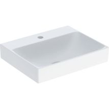 Keramag - Geberit one - Lavabo 50x40x14 cm, senza troppopieno, con foro per miscelatore, KeraTect, bianco 505.020.01.6