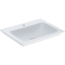 Keramag - Geberit one - Lavabo da mobile 60x48x14 cm, senza troppopieno, con foro per miscelatore, KeraTect, bianco 505.010.01.1