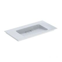 Geberit one - Meuble-lavabo 900x480x130 mm, trop-plein caché, sans trou pour robinetterie, sortie horizontale, KeraTect, blanc