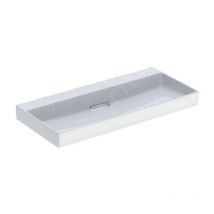 Keramag - Geberit one - Lavabo 1050x480x142 mm, trop-plein caché, sans trou pour robinetterie, sortie horizontale, KeraTect, blanc