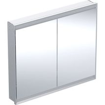 Keramag - Geberit one - Mobiletto a specchio con illuminazione led, 105x90x15 cm, 2 ante, da incasso, alluminio 505.804.00.1