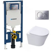 Pack wc Bati-support Geberit UP720 extra-plat + wc sat Infinitio sans bride