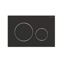 Plaque de déclenchement 3/6L Geberit Sigma20 - Noir mat/Chromé Brillant