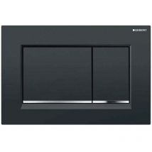Flush plate Sigma30 for dual flush, rectangle, Black/chrome (115.883.KM.1) - Geberit