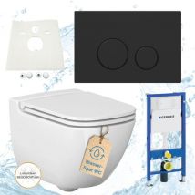 Geberit Vorwandelement Ference wc spülrandlos Betätigungsplatte schwarz matt Komplettset