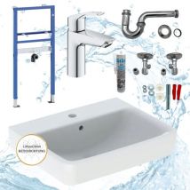 Geberit Vorwandelement Waschbecken Grohe Armatur Komplettset 65 cm