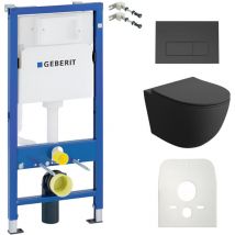 Geberit - wc Set mit Vorwandelement, Wand-WC und Spülknopf