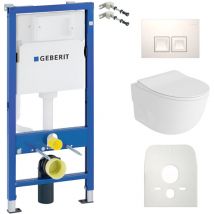 Lavita - Geberit Wc Set Mit Vorwandelement, Wand-wc Und Spülknopf
