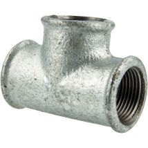 Temperguss-Gewindefitting verzinkt T-Stück, allseitig ig 3/8 Zoll, Typ 130, dvgw