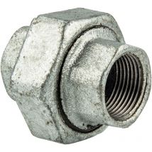 Temperguss-Gewindefitting verzinkt Verschraubung konisch dichtend, ig x ig 1/2 Zoll, Typ 340, dvgw