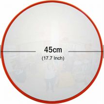 DAYPLUS – Konvexer Verkehrsspiegel 45 cm – Sicherheitsspiegel für Garagen, Parkplätze, Einfahrten – Orange – Klare Spiegelbildqualität