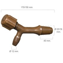 Mibricotienda - Gebogener Fasshahn Aus Kunststoff, Nr. 2, Konus 1, 41 Mm