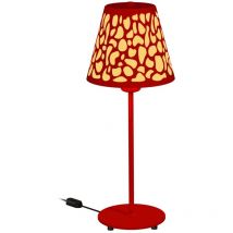 Aluminor - gebraucht] Nihoa Tischlampe Mit Lochmuster Tischleuchte Nachttischlampe Rot/Gelb B-Ware