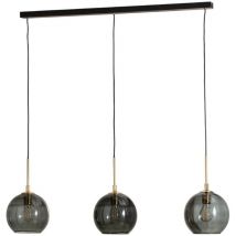B-Ware Argon Hängelampe Dulce Rauchgrau Schwarz Glas 3 Flg Deckenlampe Deckenleuchte