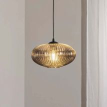 B-Ware Emibig Lighting Esszimmerlampe Hängeleuchte Lampe Coco Glas Schwarz Rauchgrau