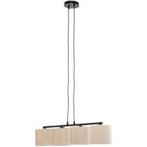 B-Ware Emibig Lighting Hängelampe Pendelleuchte Jari Stoffschirm 4fl Lang Weiß Gold