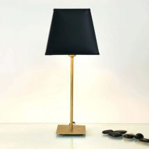 B-Ware Holländer Tischleuchte Lampe Mattia Schirm Leuchte Licht Schwarz Eckig