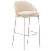 B-Ware Kave Home Hocker Sitzbank Kunstleder Beige Eamy Polsterhocker Sitzmöbel