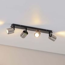 B-Ware Luminex Deckenstrahler Demia Deckenleuchte Lampe Schwarz Nickel Gu10 66cm Stahl