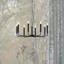 B-Ware Nowodvorski Lighting Kronleuchter Pendelleuchte Lampe Schwarz Stahl Orto