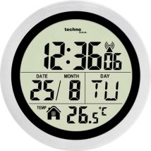 [gebraucht] B-ware Techno Line Funk Funkuhr Funk Feuchtraumwanduhr Uhr Silber Spritzwassergeschützt