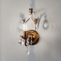 B-Ware Wandleuchte Teresa Wandlampe Eisen Kristall Bronze Transparent 1 Flammig E14 Led