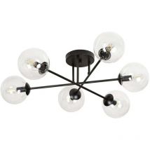 B-Ware Wonderlamp Vesta Deckenleuchte Im Vintage Stil Mit 6 Transparenten Glaskugeln