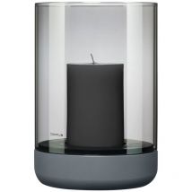Blomus - gebraucht] Calma Windlicht ø 15 Cm Rauch Stahlgrau Licht Kerzenlicht Stehlicht B-Ware
