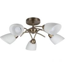 [GEBRAUCHT] Britop Deckenlampe Varietta Deckenleuchte Leuchte Lampe Glas Altmessing 5 Fl. B-Ware