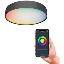 Gebraucht] Calex Led Deckenleuchte Lampe Licht Smartleuchte Rgbw Dimmbar Schwarz ø 30 Cm B-Ware