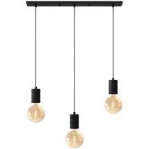 Gebraucht] Calex Retro Pendelleuchte Hängeleuchte Hängelampe Leuchte Eckig 3 Flg. Schwarz B-Ware