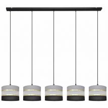 Gebraucht] Helam Lighting Hängelampe Helen Hängeleuchte E27 Grau Schwarz Gold Balken 5 Fl. B-Ware
