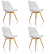 Besucherstuhl / Schalenstuhl Scandi Kunststoff Weiß 4er Pack Hjh Office